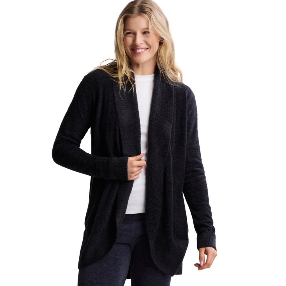 Barefoot Dreams CozyChic Lite Circle Cardigan | Black XS/S